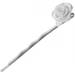 JZA white hairpins with rose