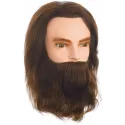 Original Valeska practice head with medium length natural hair