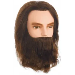 Original Valeska practice head with medium length natural hair