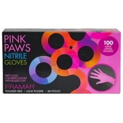 FRAMAR Pink Paws nitrile gloves (small, 100 pcs)