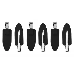 BraveHead Rubberized Black зажимы для волос (6 шт.)